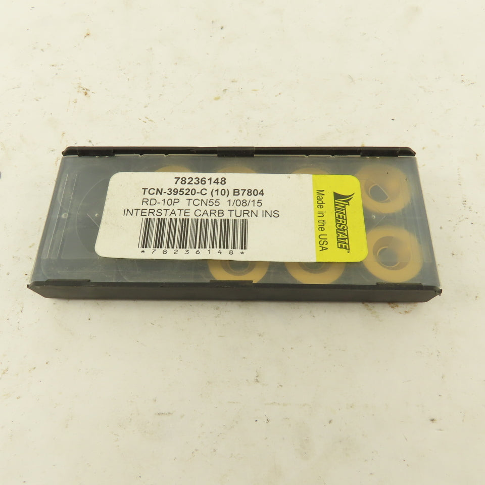 Interstate TCN-39520-C 5/8" Carbide TiN Coated Ball Nose Cutter Insert Lot Of 7