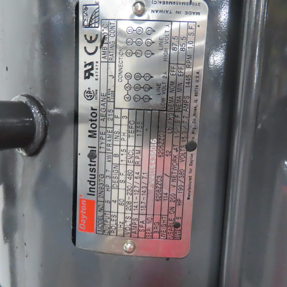 5Hp Mixer 1-1/2" Shaft 16" Blade 230/460V 3Ph 12VDC Hydraulic Tilt