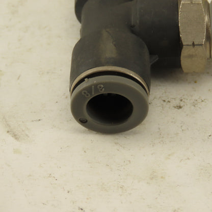 3/8" Push To Connect Tube X 1/4" NPT Branch Tee Fitting Stainless Steel Lot Of 2
