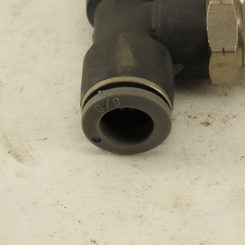 3/8" Push To Connect Tube X 1/4" NPT Branch Tee Fitting Stainless Steel Lot Of 2