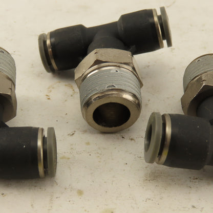 1/4" Push To Connect Tube X 3/8" NPT Branch Tee Fitting Stainless Steel Lot Of 3