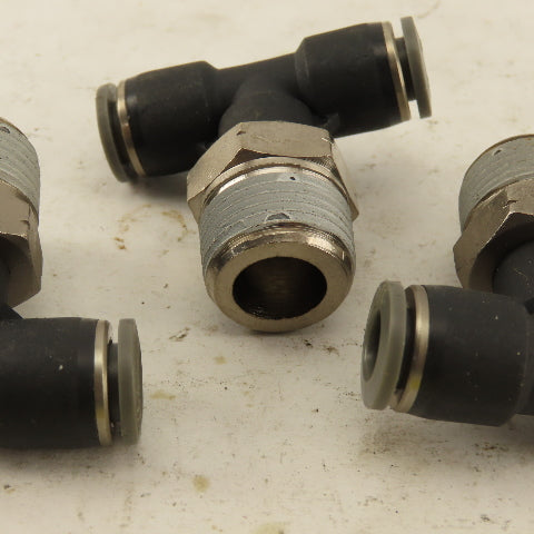 1/4" Push To Connect Tube X 3/8" NPT Branch Tee Fitting Stainless Steel Lot Of 3