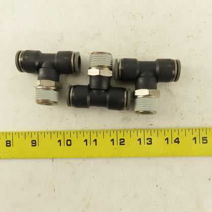 1/2" Push To Connect Tube X 3/4" NPT Branch Tee Fitting Stainless Steel Lot Of 3