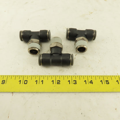 1/2" Push To Connect Tube X 3/4" NPT Branch Tee Fitting Stainless Steel Lot Of 3