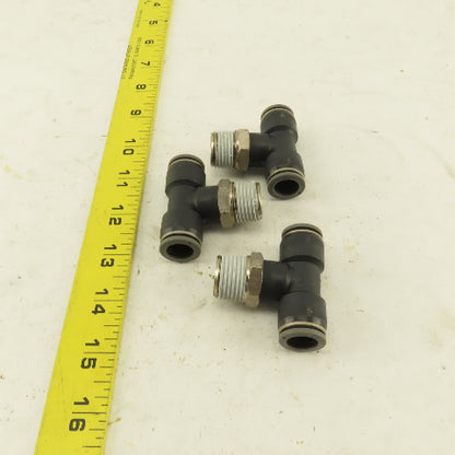 1/2" Push To Connect Tube X 3/4" NPT Branch Tee Fitting Stainless Steel Lot Of 3