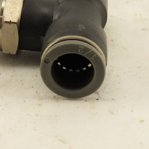1/2" Push To Connect Tube X 3/4" NPT Branch Tee Fitting Stainless Steel Lot Of 3
