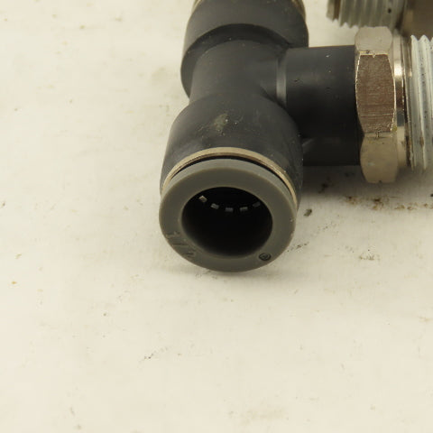 1/2" Push To Connect Tube X 3/4" NPT Branch Tee Fitting Stainless Steel Lot Of 3