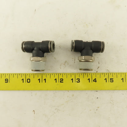3/8" Push To Connect X 1/2" NPT Branch Tee Fitting Stainless Steel Lot Of 2