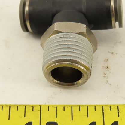3/8" Push To Connect X 1/2" NPT Branch Tee Fitting Stainless Steel Lot Of 2