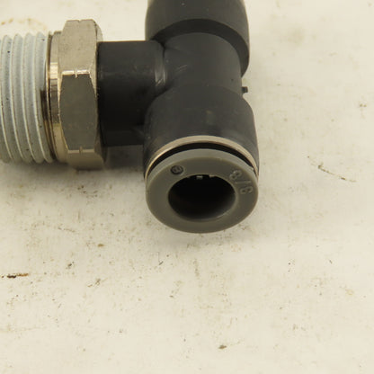 3/8" Push To Connect X 1/2" NPT Branch Tee Fitting Stainless Steel Lot Of 2
