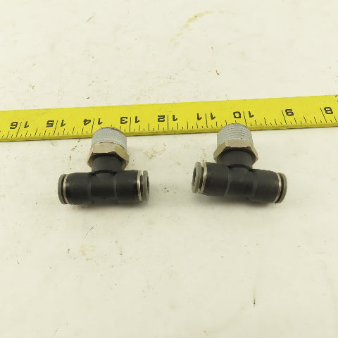 3/8" Push To Connect X 1/2" NPT Branch Tee Fitting Stainless Steel Lot Of 2