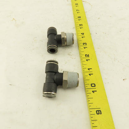 3/8" Push To Connect X 1/2" NPT Branch Tee Fitting Stainless Steel Lot Of 2