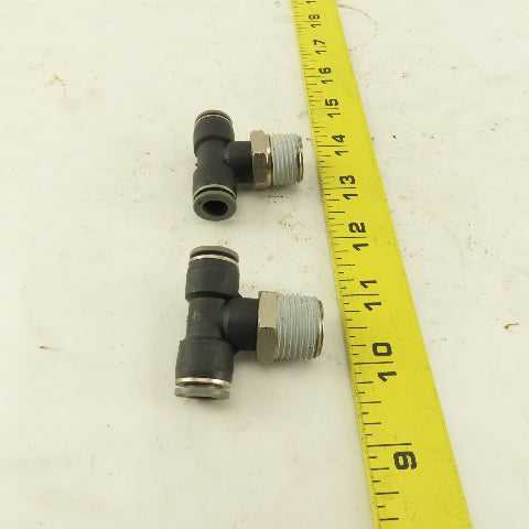 3/8" Push To Connect X 1/2" NPT Branch Tee Fitting Stainless Steel Lot Of 2