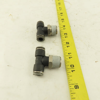 3/8" Push To Connect X 1/2" NPT Branch Tee Fitting Stainless Steel Lot Of 2