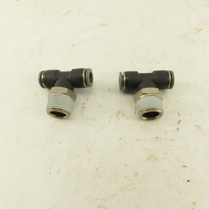 3/8" Push To Connect X 1/2" NPT Branch Tee Fitting Stainless Steel Lot Of 2