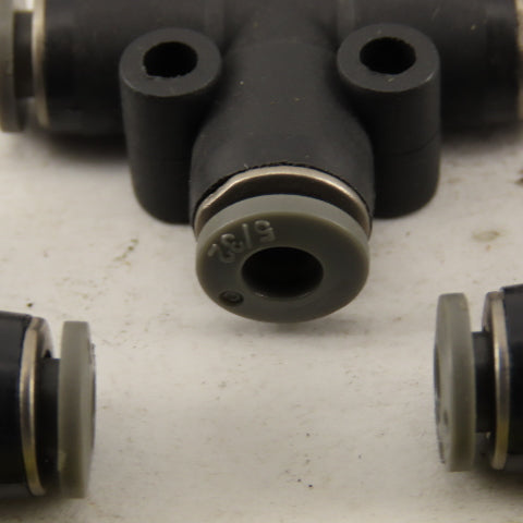 5/32" Push To Connect Tube Nylon Union Tee Lot Of 4