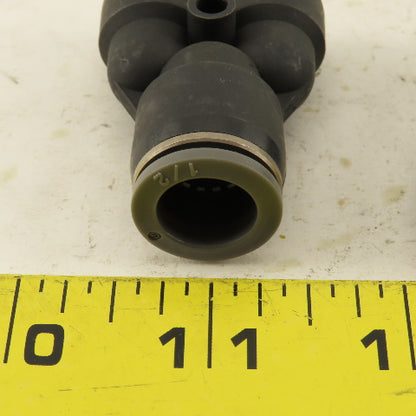 1/2" To 3/8" Push To Connect Tube Nylon Union Reducer Wye Y Lot of 2