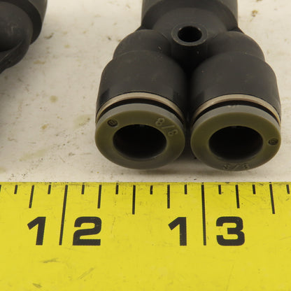 1/2" To 3/8" Push To Connect Tube Nylon Union Reducer Wye Y Lot of 2