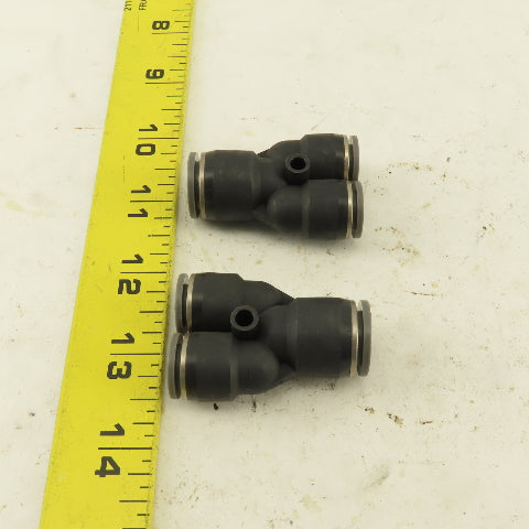 1/2" To 3/8" Push To Connect Tube Nylon Union Reducer Wye Y Lot of 2