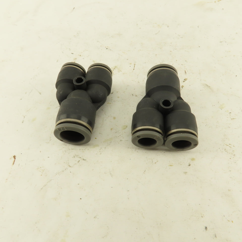1/2" To 3/8" Push To Connect Tube Nylon Union Reducer Wye Y Lot of 2