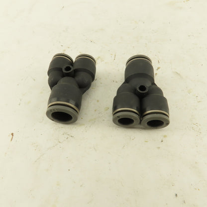 1/2" To 3/8" Push To Connect Tube Nylon Union Reducer Wye Y Lot of 2