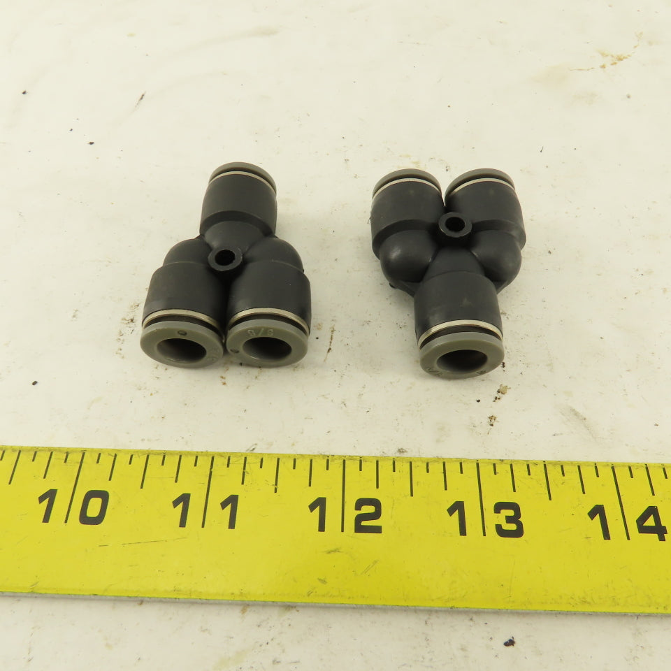 3/8" Push To Connect Tube Nylon Union Wye Y Fittings Lot Of 2