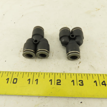 3/8" Push To Connect Tube Nylon Union Wye Y Fittings Lot Of 2