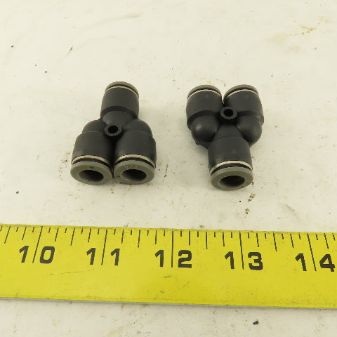 3/8" Push To Connect Tube Nylon Union Wye Y Fittings Lot Of 2