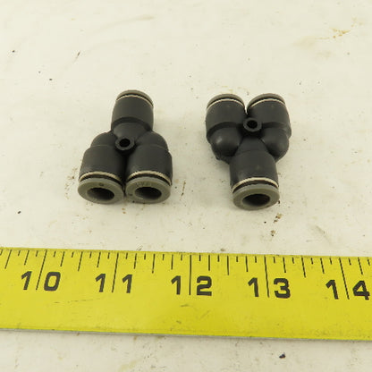 3/8" Push To Connect Tube Nylon Union Wye Y Fittings Lot Of 2