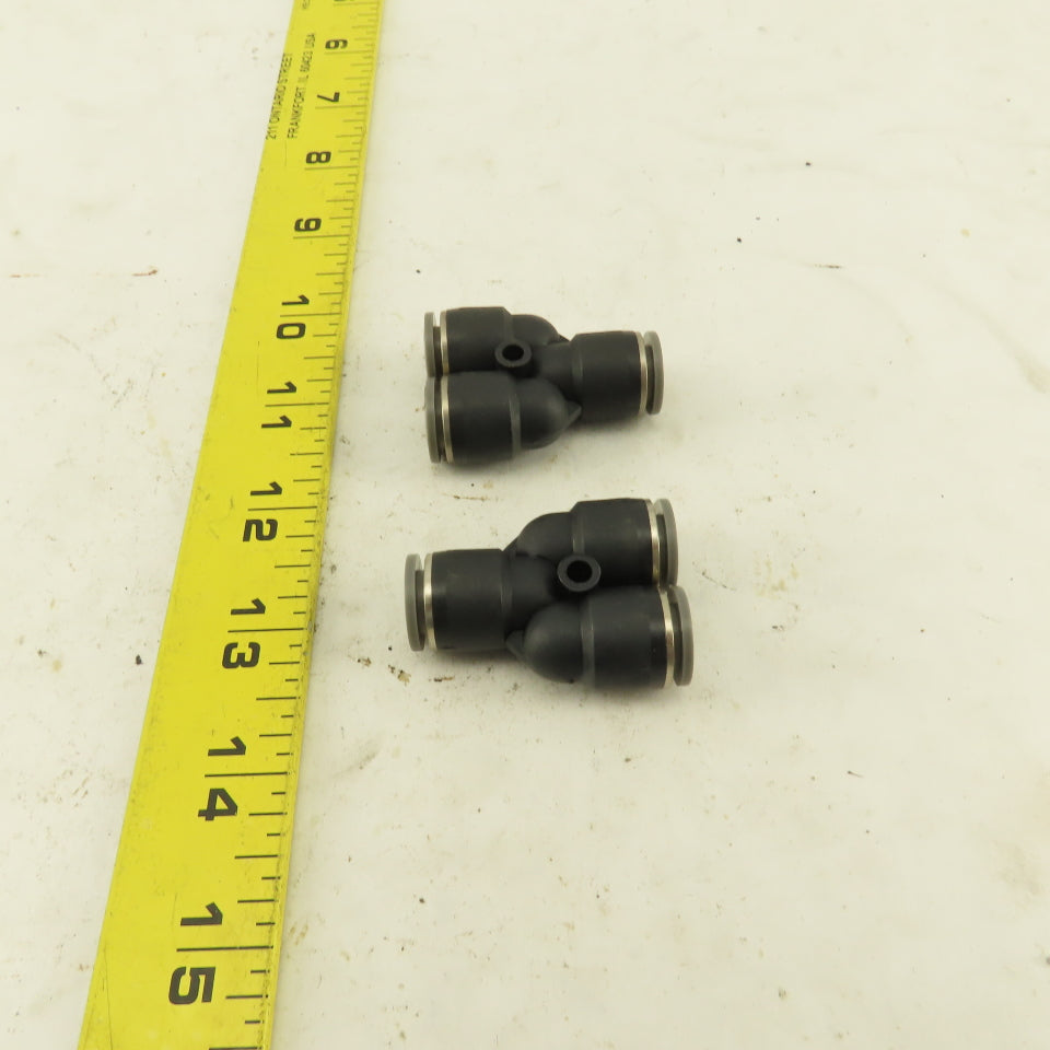 3/8" Push To Connect Tube Nylon Union Wye Y Fittings Lot Of 2