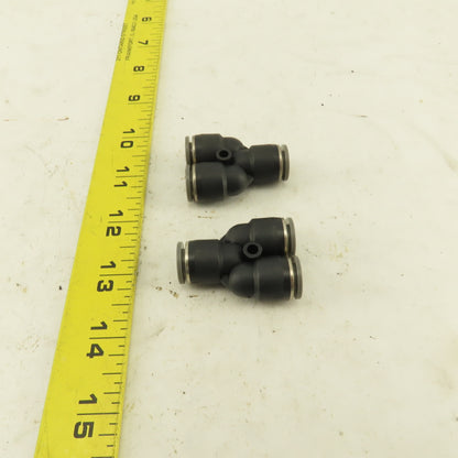 3/8" Push To Connect Tube Nylon Union Wye Y Fittings Lot Of 2