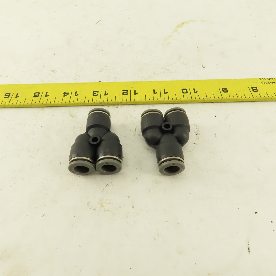 3/8" Push To Connect Tube Nylon Union Wye Y Fittings Lot Of 2
