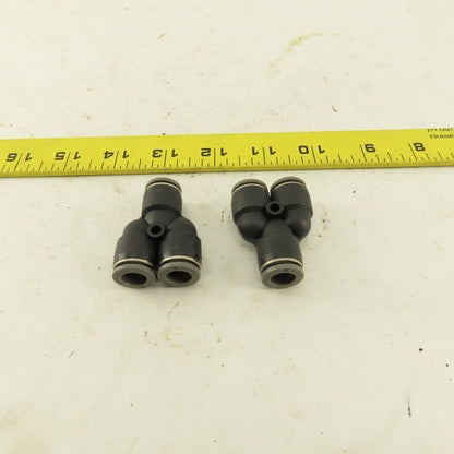 3/8" Push To Connect Tube Nylon Union Wye Y Fittings Lot Of 2
