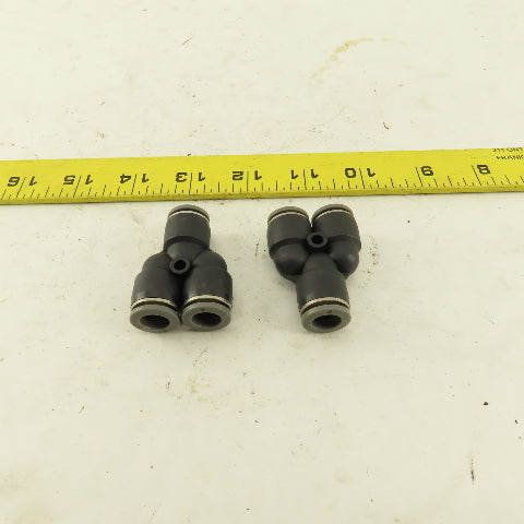 3/8" Push To Connect Tube Nylon Union Wye Y Fittings Lot Of 2