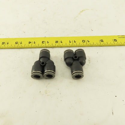 3/8" Push To Connect Tube Nylon Union Wye Y Fittings Lot Of 2