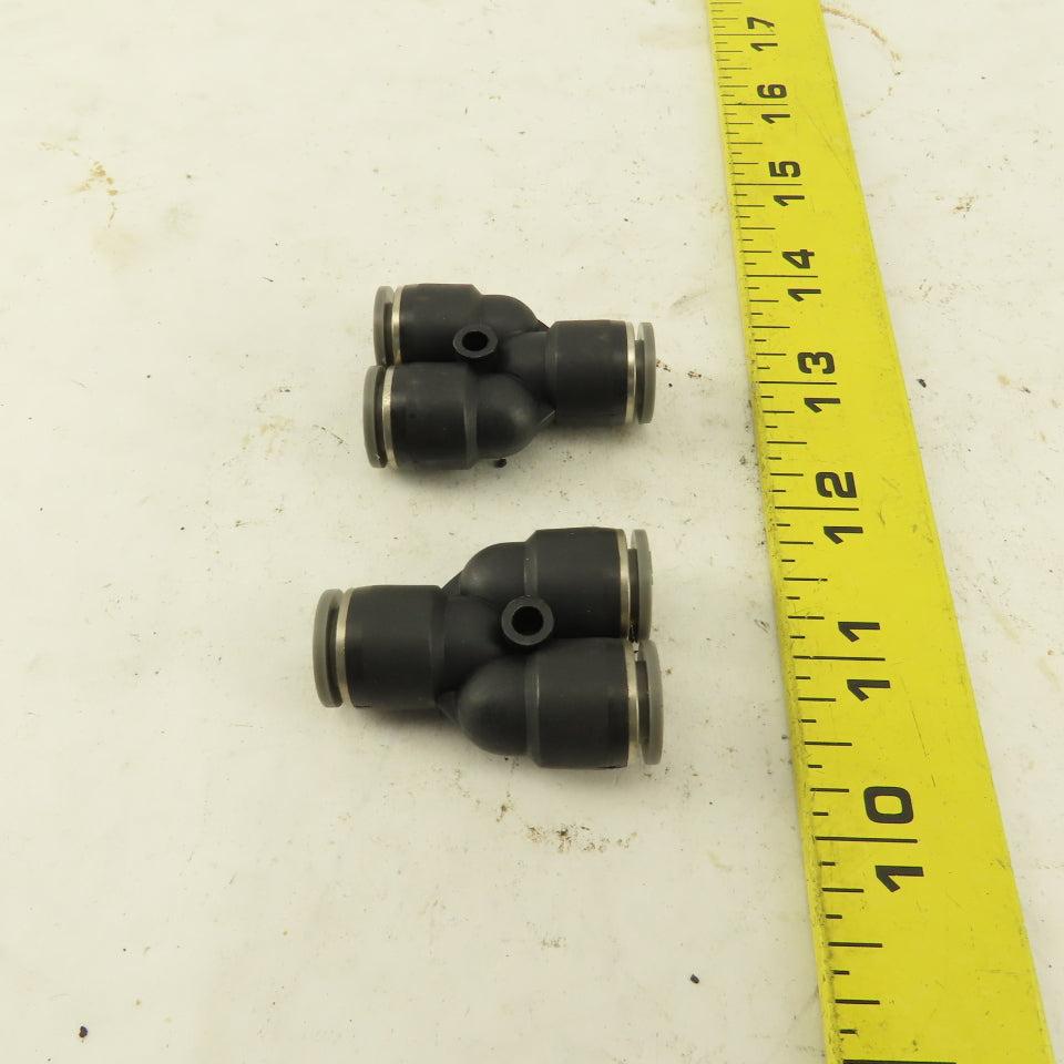 3/8" Push To Connect Tube Nylon Union Wye Y Fittings Lot Of 2