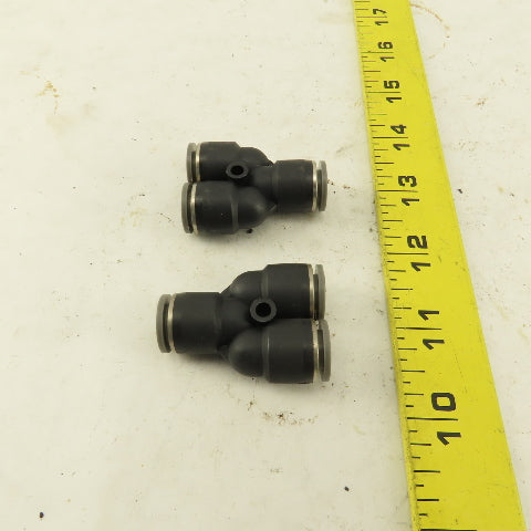 3/8" Push To Connect Tube Nylon Union Wye Y Fittings Lot Of 2