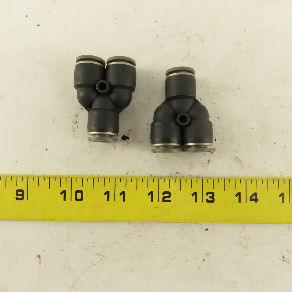 3/8" Push To Connect Tube Nylon Union Wye Y Fittings Lot Of 2