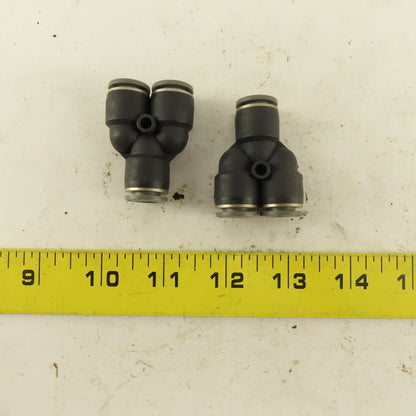 3/8" Push To Connect Tube Nylon Union Wye Y Fittings Lot Of 2