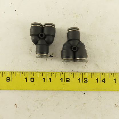 3/8" Push To Connect Tube Nylon Union Wye Y Fittings Lot Of 2