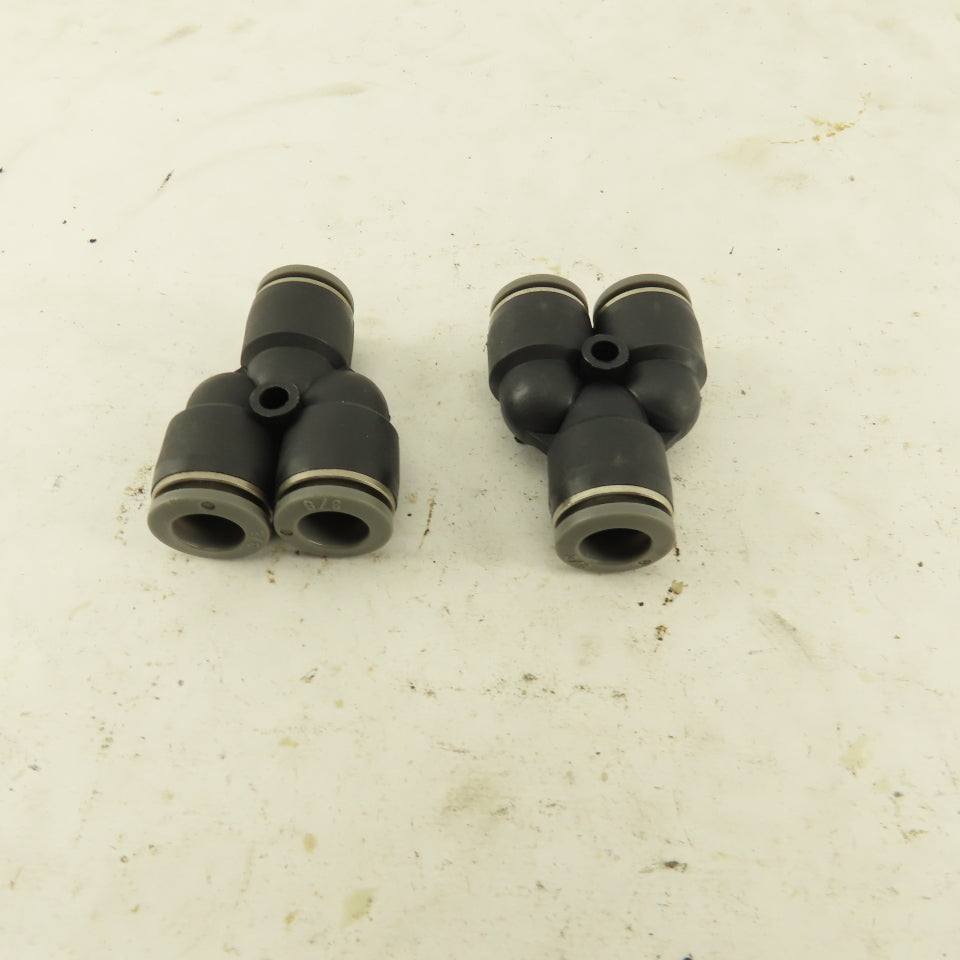 3/8" Push To Connect Tube Nylon Union Wye Y Fittings Lot Of 2