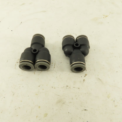 3/8" Push To Connect Tube Nylon Union Wye Y Fittings Lot Of 2
