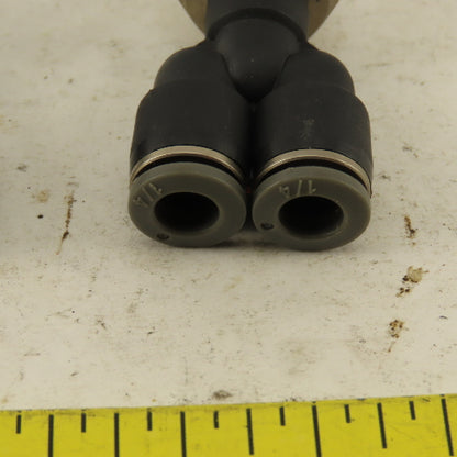 3/8" NPT x 1/4" Push To Connect Tube Nylon Wye Y Fittings Lot Of 2