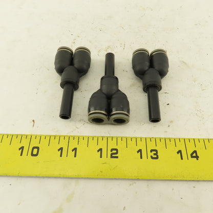 5/16" Male Stem x 5/16" Push To Connect Tube Nylon Wye Y Fittings Lot Of 3