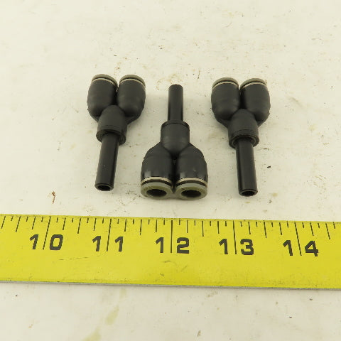 5/16" Male Stem x 5/16" Push To Connect Tube Nylon Wye Y Fittings Lot Of 3