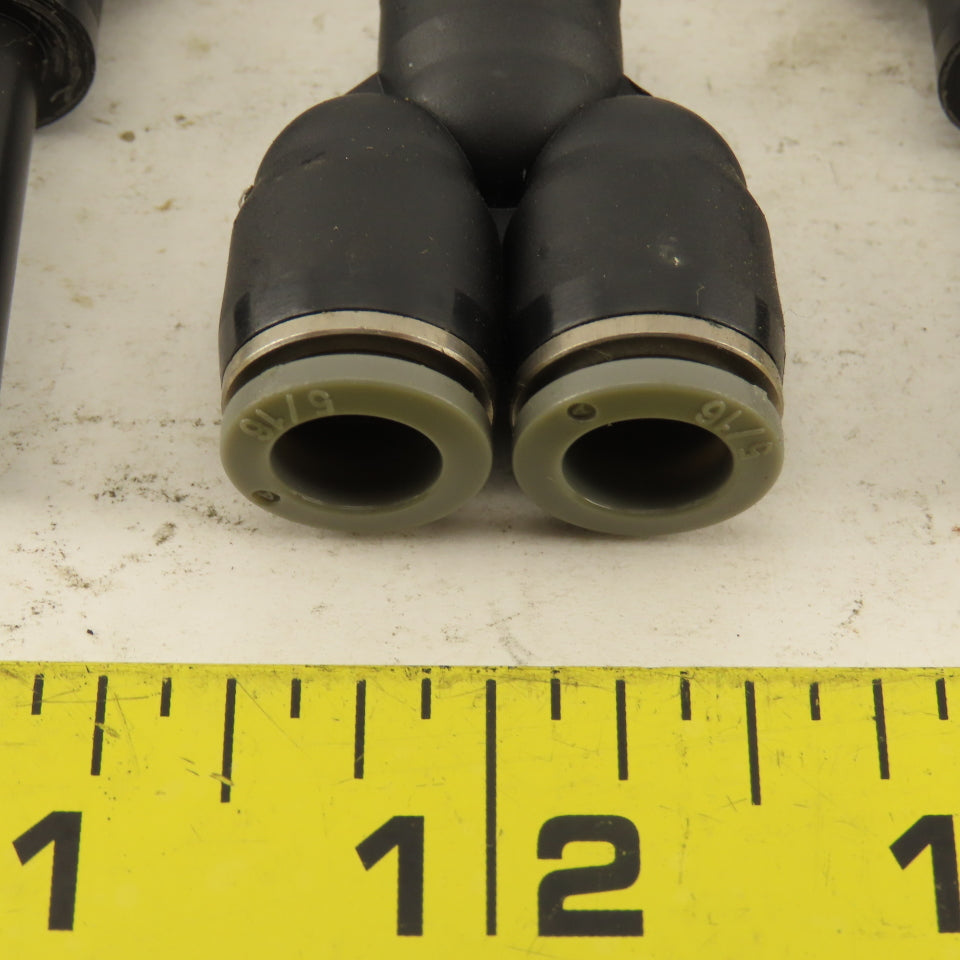 5/16" Male Stem x 5/16" Push To Connect Tube Nylon Wye Y Fittings Lot Of 3