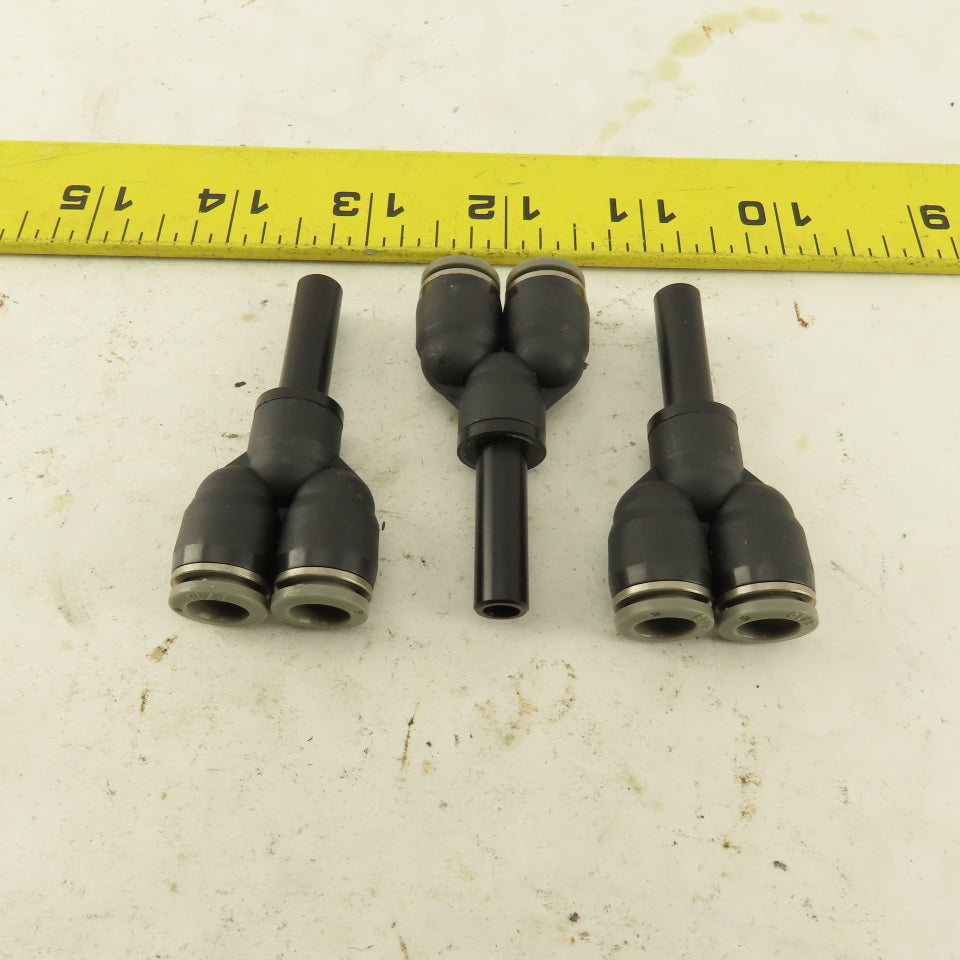 5/16" Male Stem x 5/16" Push To Connect Tube Nylon Wye Y Fittings Lot Of 3