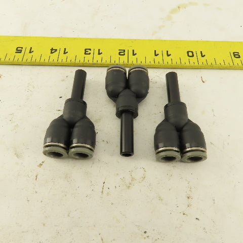 5/16" Male Stem x 5/16" Push To Connect Tube Nylon Wye Y Fittings Lot Of 3