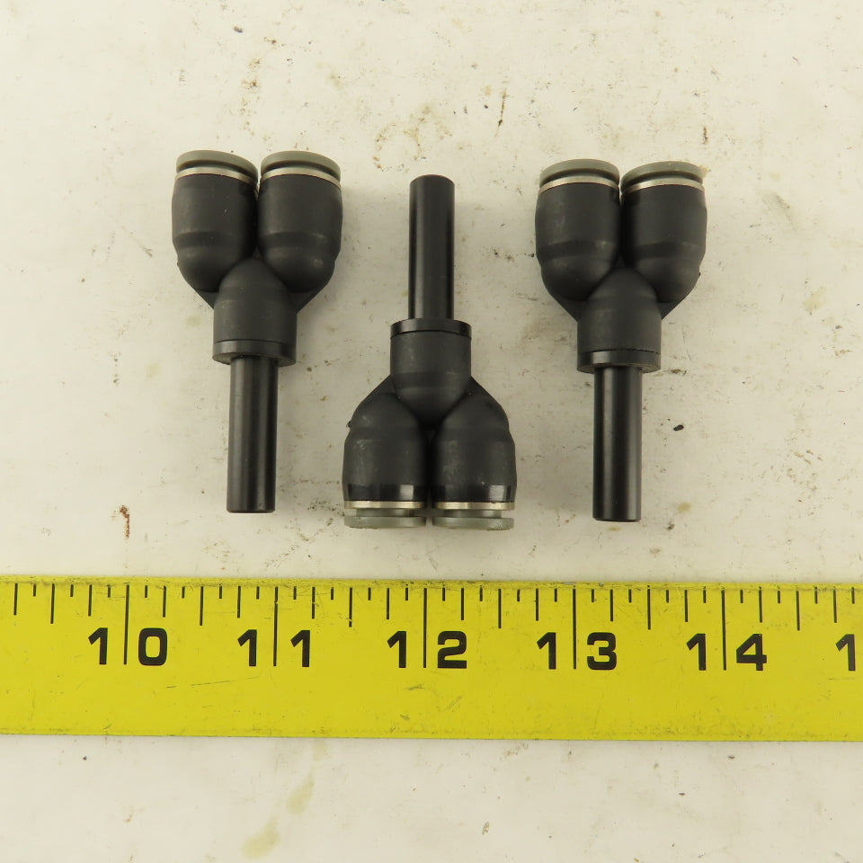 5/16" Male Stem x 5/16" Push To Connect Tube Nylon Wye Y Fittings Lot Of 3