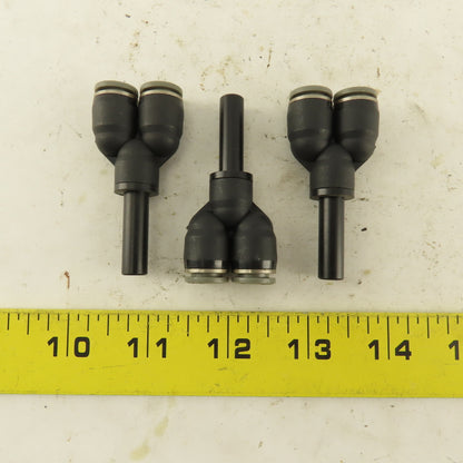 5/16" Male Stem x 5/16" Push To Connect Tube Nylon Wye Y Fittings Lot Of 3
